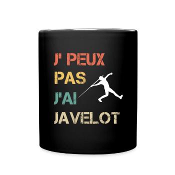 Je peux pas j'ai javelot vintage drôle - Mug uni - noir - Devant