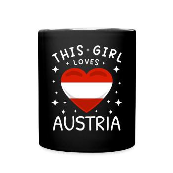 Drapeau de l’Autriche Autriche Drapeau autrichien AT - Mug uni - noir - Devant