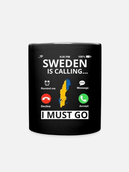 Schweden Flagge Skandinavien Schwedische Fahne - Tasse einfarbig - Schwarz