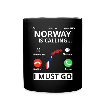 Norwegen Flagge Skandinavien Norwegische Fahne - Tasse einfarbig - Schwarz - Vorne