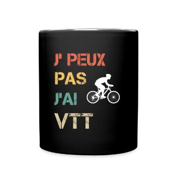 Je peux pas j'ai VTT vintage drôle - Mug uni - noir - Devant
