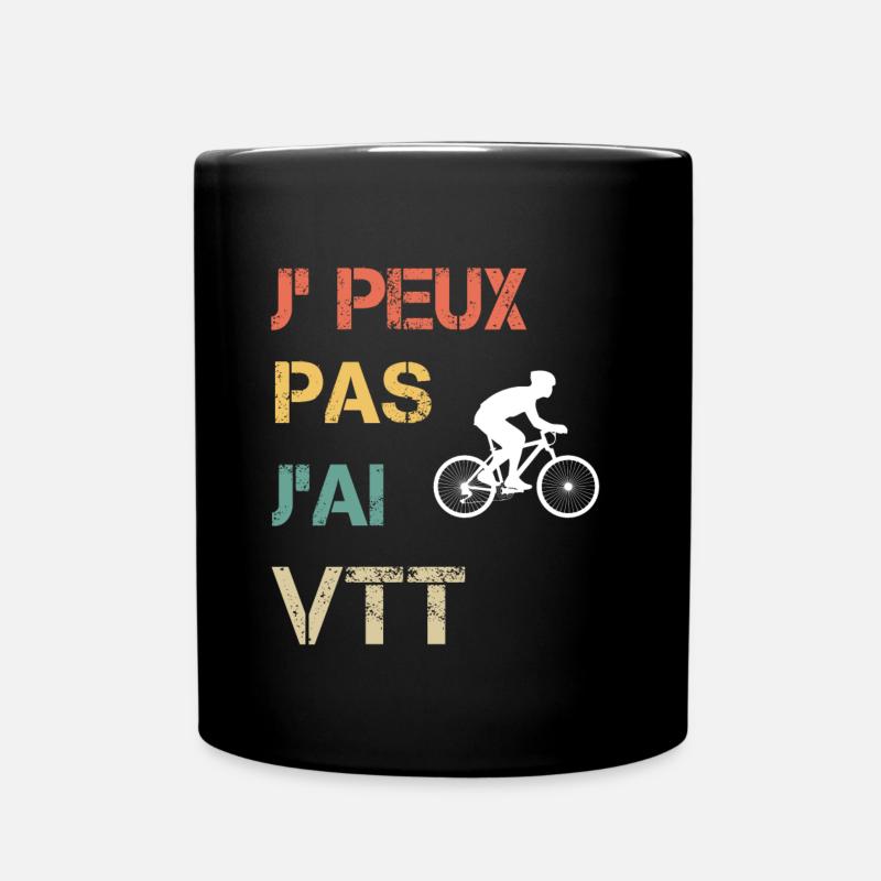 Je peux pas j'ai VTT vintage drôle - Mug uni - noir