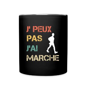 Je peux pas j'ai marche vintage drôle - Mug uni - noir - Devant
