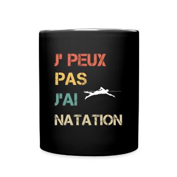 Je peux pas j'ai natation vintage drôle - Mug uni - noir - Devant