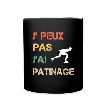 Je peux pas j'ai patinage vintage drôle - Mug uni - noir - Devant