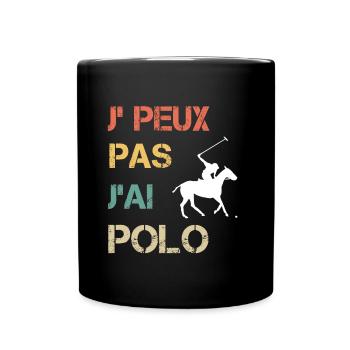 Je peux pas j'ai polo vintage drôle - Mug uni - noir - Devant