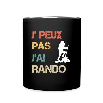 Je peux pas j'ai rando vintage drôle - Mug uni - noir - Devant