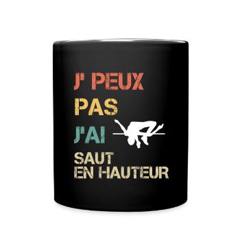 Je peux pas j'ai saut en hauteur vintage drôle - Mug uni - noir - Devant