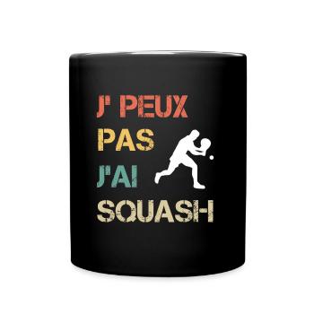Je peux pas j'ai squash vintage drôle - Mug uni - noir - Devant