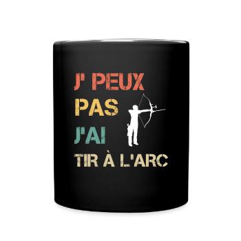 Je peux pas j'ai tir à l'arc vintage drôle - Mug uni - noir - Devant