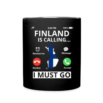 Finnland Flagge Suomi Finnische Fahne Used Look - Tasse einfarbig - Schwarz - Vorne