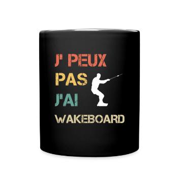 Je peux pas j'ai wakeboard vintage drôle - Mug uni - noir - Devant