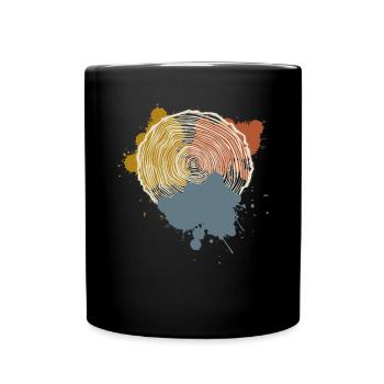Bois Disque d’arbre Charpentier Bûcheron - Mug uni - noir - Devant