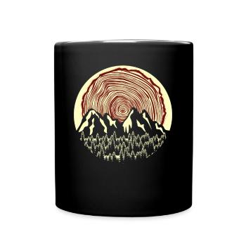 Randonnée Bois Bûcheron en plein air - Mug uni - noir - Devant