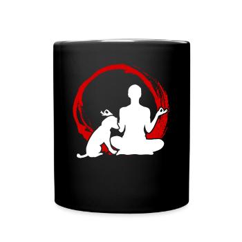 Chiens de méditation de chien de yoga - Mug uni - noir - Devant