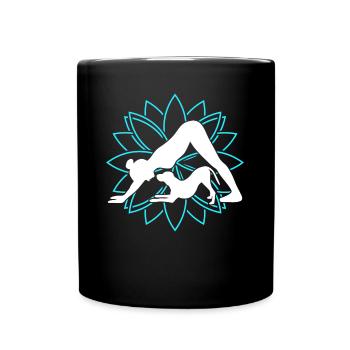 Yoga Chien Méditation Chien Fleur de Lotus - Mug uni - noir - Devant
