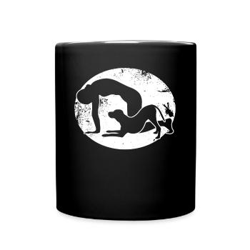 Yoga avec chiens de méditation - Mug uni - noir - Devant