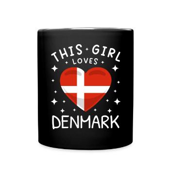 Danemark drapeau Scandinavie Drapeau danois coeur - Mug uni - noir - Devant