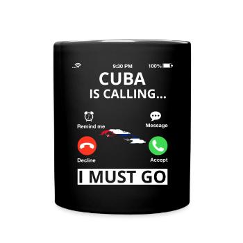 Drapeau de Cuba Caraïbes Vacances Cuba Voyage La Havane - Mug uni - noir - Devant