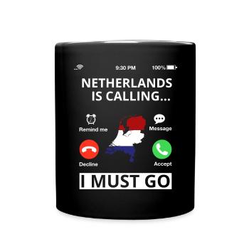 Niederlande Flagge Holland Niederländische Fahne - Tasse einfarbig - Schwarz - Vorne
