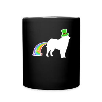 St. Patrick's Dog - American Eskimo Hund - Full Colour Mug - black - Front