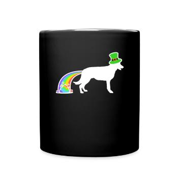 St. Patrick's Dog - Belgian Shepherd - Full Colour Mug - black - Front