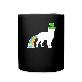 St. Patrick's Dog - Bernedoodle - Full Colour Mug - black - Front