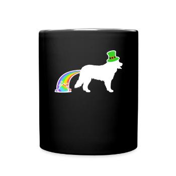 St. Patricks Hund - Berner Berg - Tasse einfarbig - Schwarz - Vorne