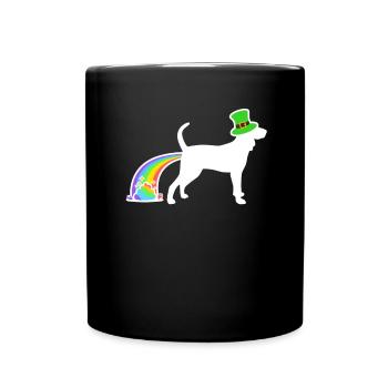 St. Patrick's Dog - Black Tan Coonhound - Full Colour Mug - black - Front