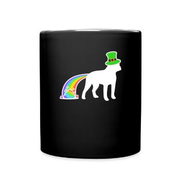 St. Patrick's Dog - Boston Terrier - Full Colour Mug - black - Front