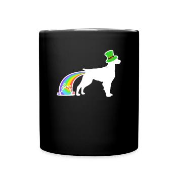 St. Patrick's Dog - Brittany - Full Colour Mug - black - Front