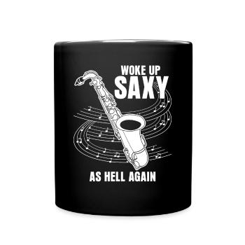 Saxophoniste Jazz Musique Saxophones Saxy - Mug uni - noir - Devant