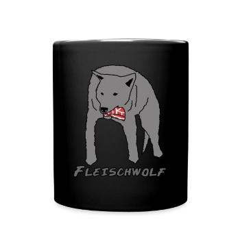 Wolf Grilling BBQ Steak Meat - Mug uni - noir - Devant