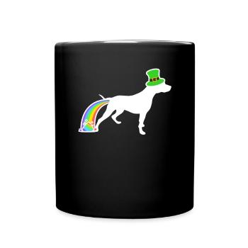St. Patrick's Dog - Pitbull - Full Colour Mug - black - Front