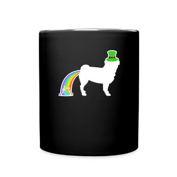 St. Patrick's Dog - Pug - Full Colour Mug - black - Front