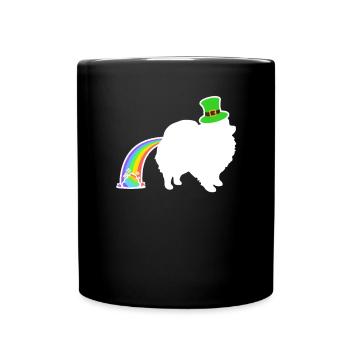 St. Patrick's Dog - Pomeranian - Full Colour Mug - black - Front