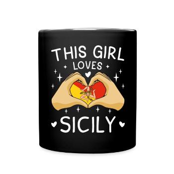 Sicile Flag Italie Palerme Trinacria Italia - Mug uni - noir - Devant