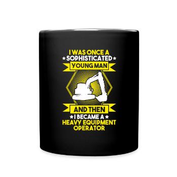 Baggerfahrer Baggerführer Heavy Equipment Operator - Tasse einfarbig - Schwarz - Vorne