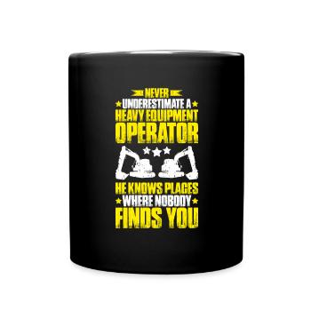 Baggerfahrer Baggerführer Heavy Equipment Operator - Tasse einfarbig - Schwarz - Vorne