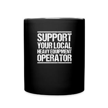 Baggerfahrer Baggerführer Heavy Equipment Operator - Tasse einfarbig - Schwarz - Vorne