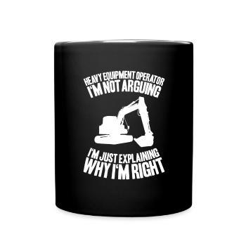 Baggerfahrer Baggerführer Heavy Equipment Operator - Tasse einfarbig - Schwarz - Vorne