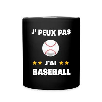 Je peux pas j'ai baseball balle cadeau baseballeur - Mug uni - noir - Devant