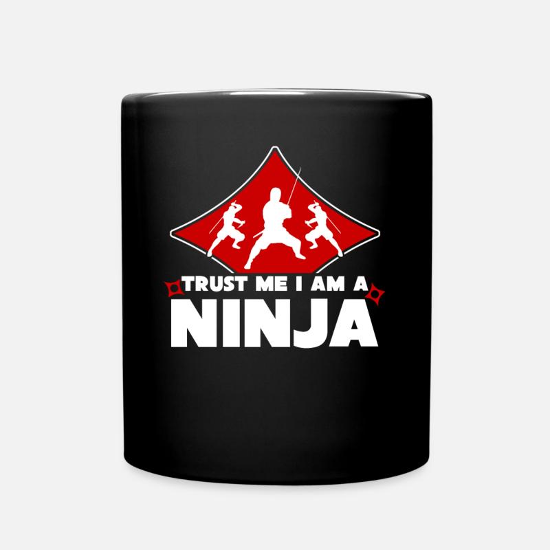 Ninja joke with ninjas - Full Colour Mug - black