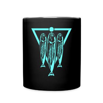 Sardine Hering Angeln Sardinen Heringe - Tasse einfarbig - Schwarz - Vorne