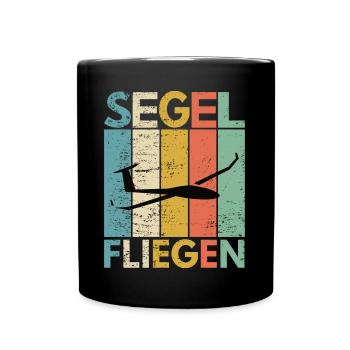 Segelfliegen Design für Segelflieger Segelflug - Tasse einfarbig - Schwarz - Vorne
