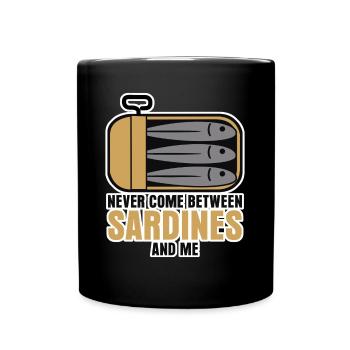 Sardine Angeln Angler Sardinen - Tasse einfarbig - Schwarz - Vorne