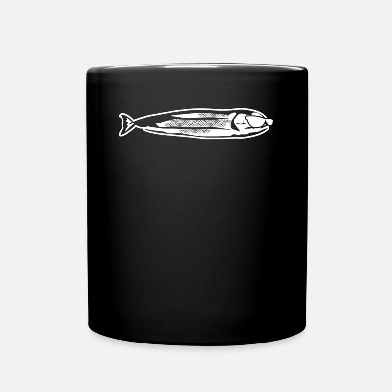 Sardine mit Sonnenbrille Hering - Tasse einfarbig - Schwarz
