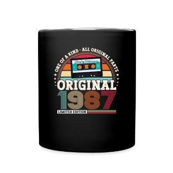 Cassette 36e anniversaire Février né en 1987 - Mug uni - noir - Devant