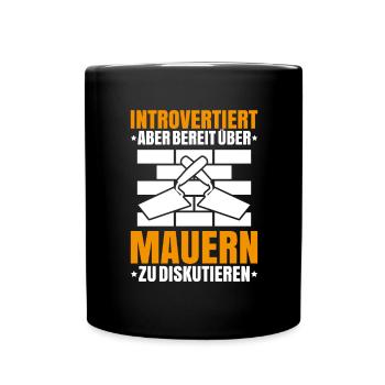 Maurer Maurermeister Mauerwerk Bricklayer Mason - Tasse einfarbig - Schwarz - Vorne