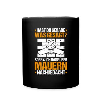 Maurer Maurermeister Mauerwerk Bricklayer Mason - Tasse einfarbig - Schwarz - Vorne